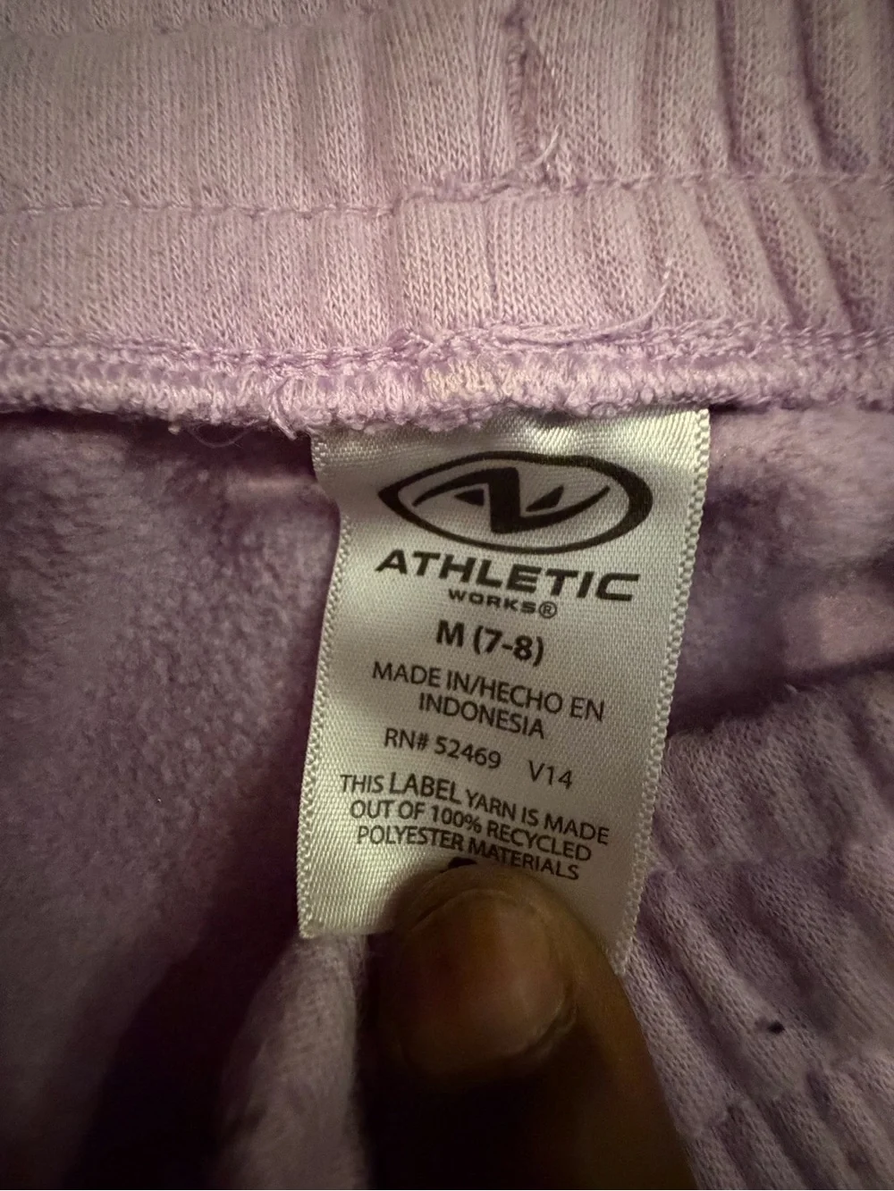 Athletic Works Lilac Fleece Joggers - Light Purple Pull-On Pants